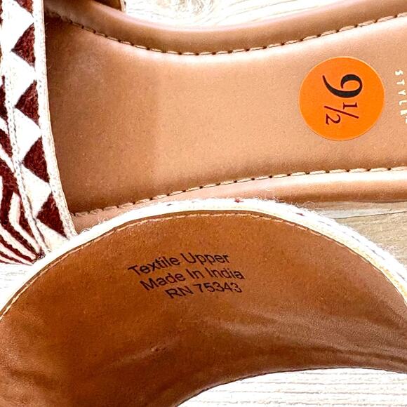 Haute Hippie Aztec‎ Embroidered Slide Sandals | Dark Brick Red Size 9.5 - Picture 4 of 5